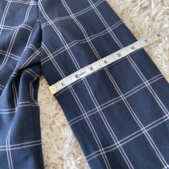 Banana Republic Navy Blue Bell Sleeve Plaid Blazer - Picture 9 of 13